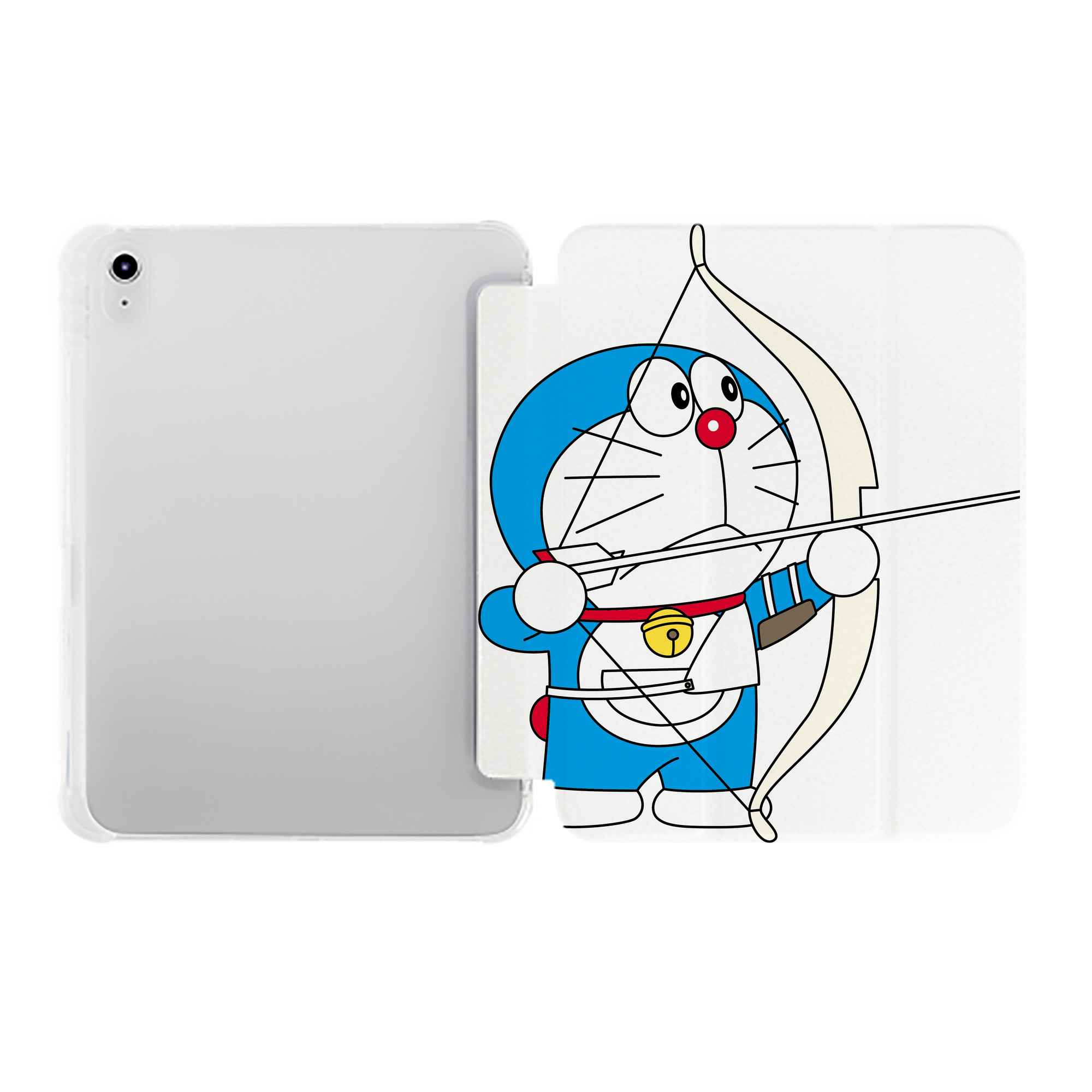 （画像用） ドラえもん Doraemon IPad ケース ペン収納付き 三つ折りスタンド PUレザー×シリコン 対応機種9.5/10.5/10.9インチ